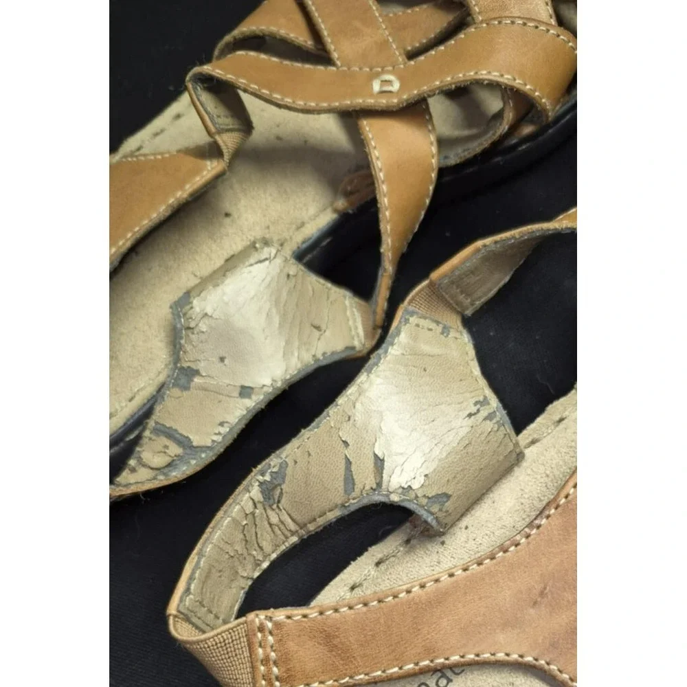 Naturalize Women's craft Tan Leather Strappy Comfort Sandals‎ sz. 10
